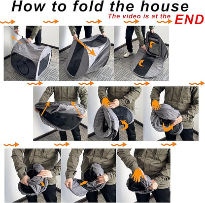 Portable Cat Playpen, Delivery Room, Enclosure, Postoperative Recovery, House Design for Better Standing, Foldable Pet Tent for Indoor and Outdoor Use, Cat Houses & Condos (Light Grey)