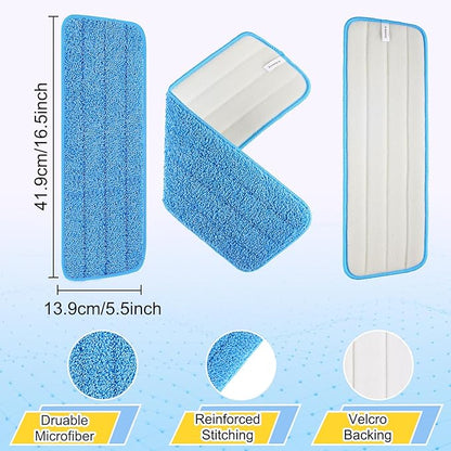 16.5 inch Reusable Mop Pads Microfiber Spray Mop Replacement Heads