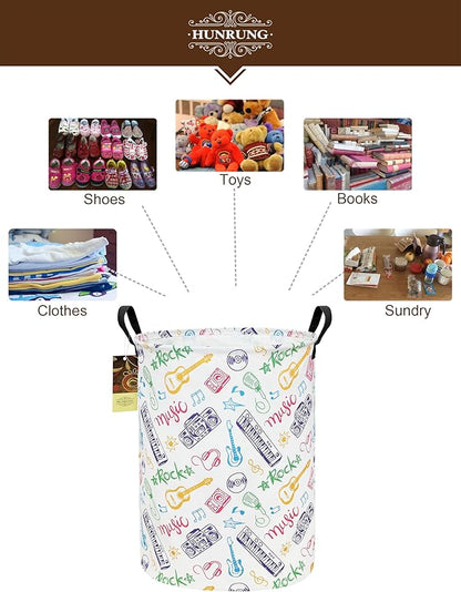 HUNRUNG Laundry Hamper, Large Canvas Fabric Lightweight Storage Basket Toy