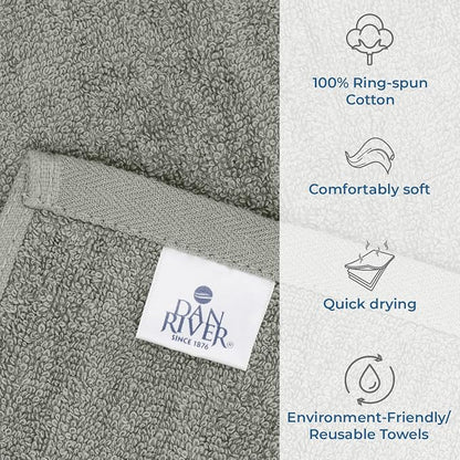 DAN RIVER Dog Towel - Pack of 1, 100% Cotton, 20x40, Ultra Soft 450 GSM, Super Absorbent & Quick Drying Towel for Dogs, Cats, and Other Pets, High Rise.