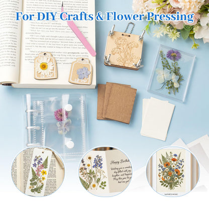 YPJXBEST Mini Flower Press Kit,2.55"x2.55" Portable Pocket Flower Press DIY Botanical Crafts Mini Plant Preservation Kit for Hiking & Nature Journaling Arts and Crafts Lovers,Plant Lover Gifts