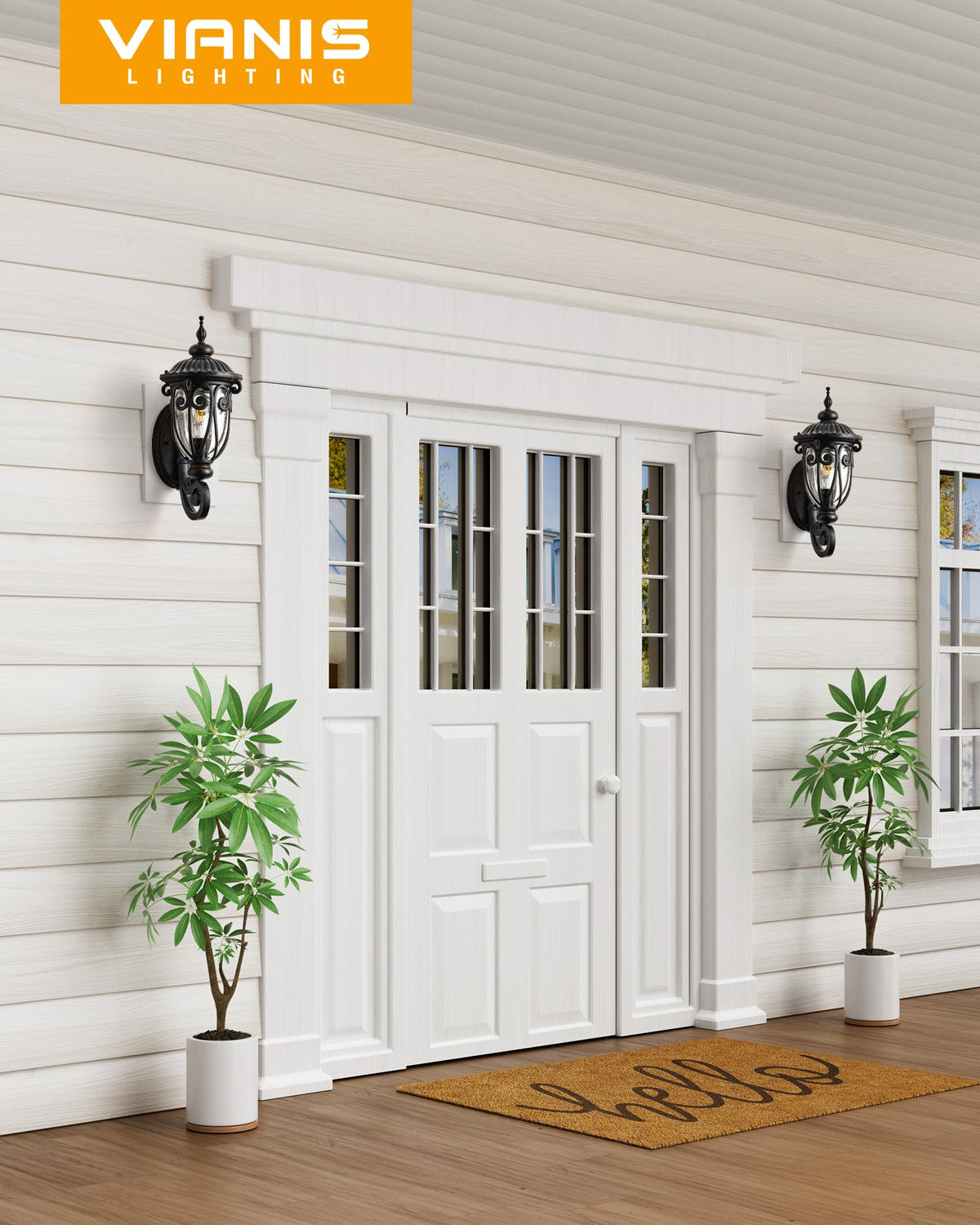 VIANIS Outdoor Light Fixture, 2 Pack Dusk to Dawn, Oil Rubbed Bronze, Waterproof Aluminum, Model f0f9729c-cbc0-4626-891c-c1