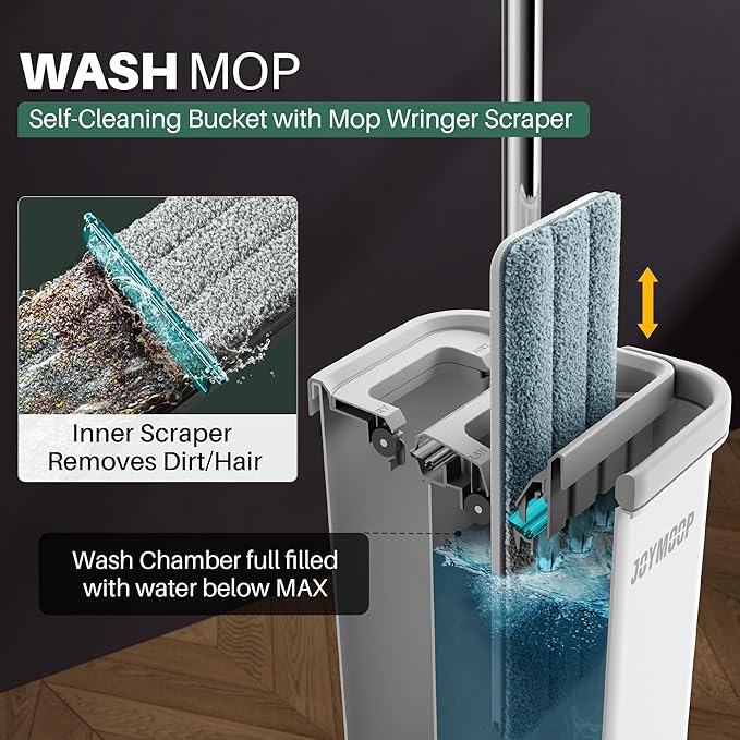 JOYMOOP White Flat Mop & Bucket