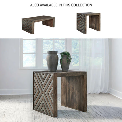 Signature Design by Ashley Dreggan Casual End Table with Diamond Pattern, Dark Brown