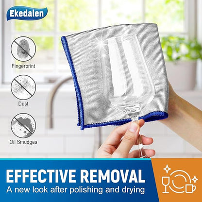 Microfiber Cleaning Cloth Polishing Glass Cleaner Absorbent Kitchen Towel Quick