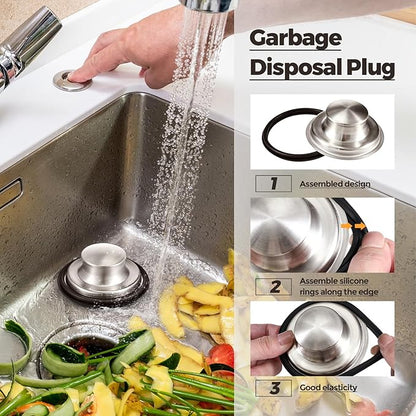Mudder 3 Pcs Kitchen Sink Drain Strainer and Stopper Stainless Steel Garbage