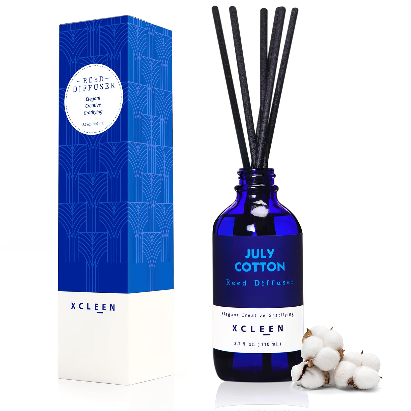 Reed Diffusers Set, 3.7 Oz Scent Diffuser, 6 Reed Diffuser Sticks, Home Fragrance Hyacinth, Peony & Citrus, Aromatherapy Oil Diffuser Reeds, More Masculine Scent, Bathroom & Office Decor 110ml