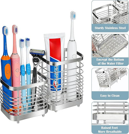 MYITYARD Toothbrush Holder for Bathroom, Stainless Steel Ventilated Electric