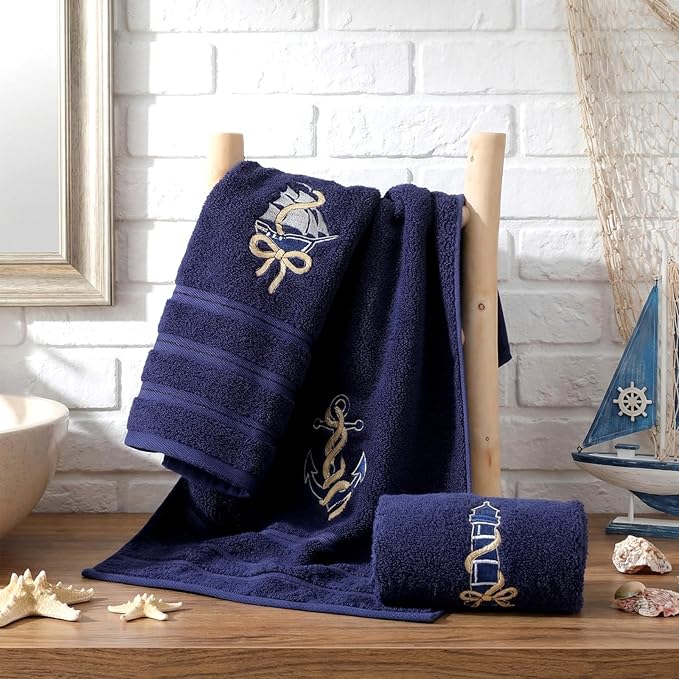 3 Pack Coastal Nautical Hand Towels