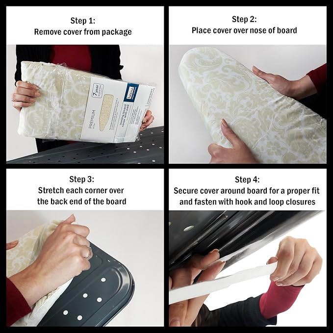 HOMZ Premium Standard Width Ironing Board Cover and Pad