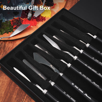 PHOENIX Flexible Palette Knife Set - 8 Pieces Stainless Steel Painting Knives with Gift Box, Art Knife Paint Spatula for Oil Acrylic Paint