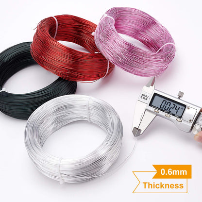 BENECREAT 22 Gauge Silver Aluminum Wire - 918FT Bendable Metal Wire for Jewelry Making, Beading, Sculpting, DIY Crafts
