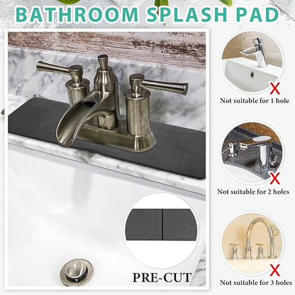 Tioncy 2 Pcs Faucet Mat Sink Splash Guard Oval-hole Oval Splash Pad