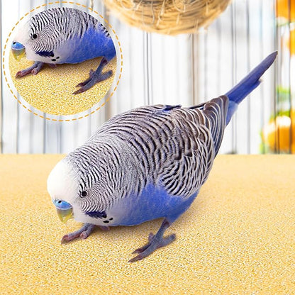 Okllen 50 Pieces Gravel Liner Paper for Bird Cage, 11 x 17 inch Birdcage Liner Pet Bedding Accessories, Parrot Cage Sandpapers
