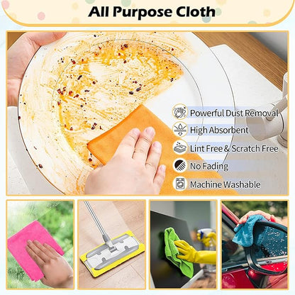 FIXSMITH Microfiber Cleaning Cloth, 20 Pack Cleaning Rags, Cleaning Towels