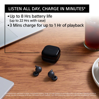 Sony LinkBuds Open Truly Wireless Earbud Headphones with an Open-Ring Design for Ambient Sounds and Newly Developed Air Fitting Supporters, Black