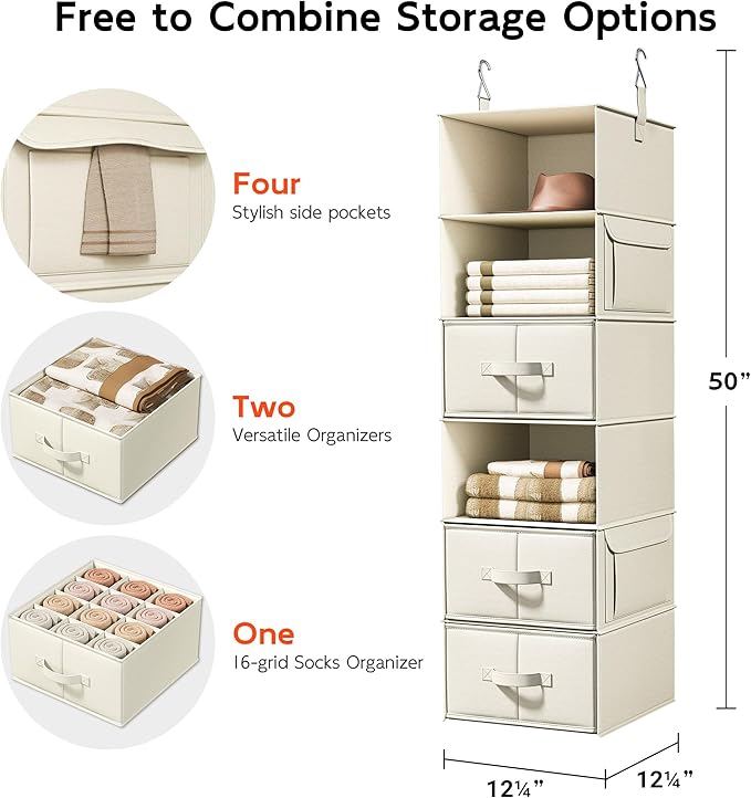 Vailando 6-Shelf Hanging Closet Organizer