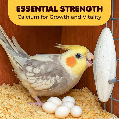 SunGrow 3 Pack Cockatiel Cuttlefish Bone, Calcium Addition to Bird Beak Care, Cage Mount Holder NOT Included, Support Shell Strength, Turtle, Shrimp, Dog, Snail, Aviary Clip, Accessory Reptile