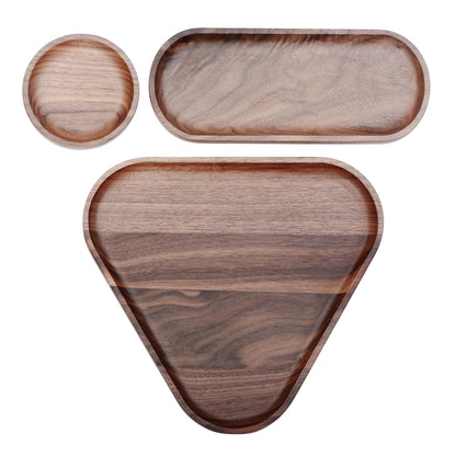 Normcore 3 Pack Wooden Serving Trays, Wood Serving Tray Wooden Decorative Coffee Tea Platter, Genuine American Walnut Serving Platters Set, Set of 3 for Living Room, Coffee Table, Home Decor