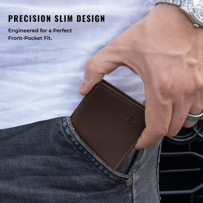 Kings Loot Wallet for Men | Minimalist Slim RFID Blocking Leather Design with Cash Pocket & Card Pull Strap | Holds 1-15 Cards | Stylish & Durable Wallets (Umber)