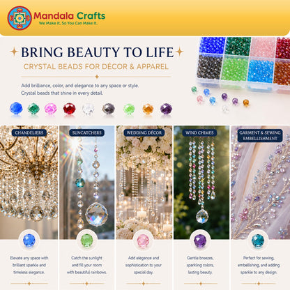 Mandala Crafts Orange 6mm Cube Crystal Beads for Crafts – 300 Loose Faceted Glass Beads for Jewelry Making Spacers, Adult Bracelets, Necklaces, Earrings & Suncatchers