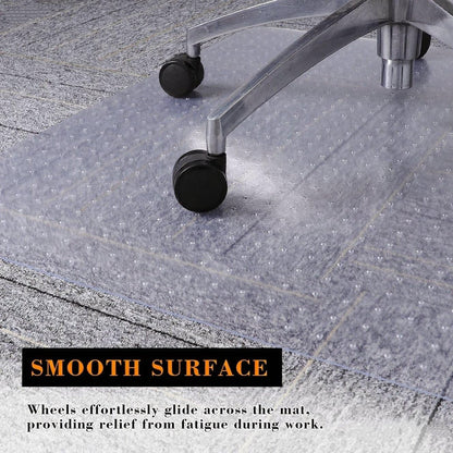 Clear Chair Mat for Carpet, QQpony 46" x 60" Office Chair Mat for Carpeted Floors, Heavy Duty Rolling Floor Protector Computer Desk Mat with Grips, Vinyl Floor Mat for Home Office (Clear)