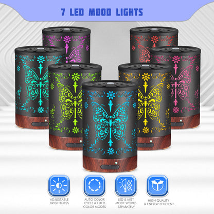 Essential Oils Diffuser,Aromatherapy Diffuser,Birthday for Women Mom Grandma,Metal Cool Mist Humidifier with 7 Colors Lights Waterless Auto Off Air Diffusers (Dragonfly)