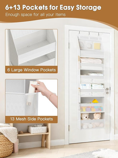 Criusia Over the Door Organizer, Heavy-Duty 6-Shelf Hanging Storage