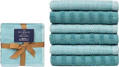 Bumble Premium Dish Cloths 13"x13" | 100% Natural Ring Spun Cotton | 400 GSM |