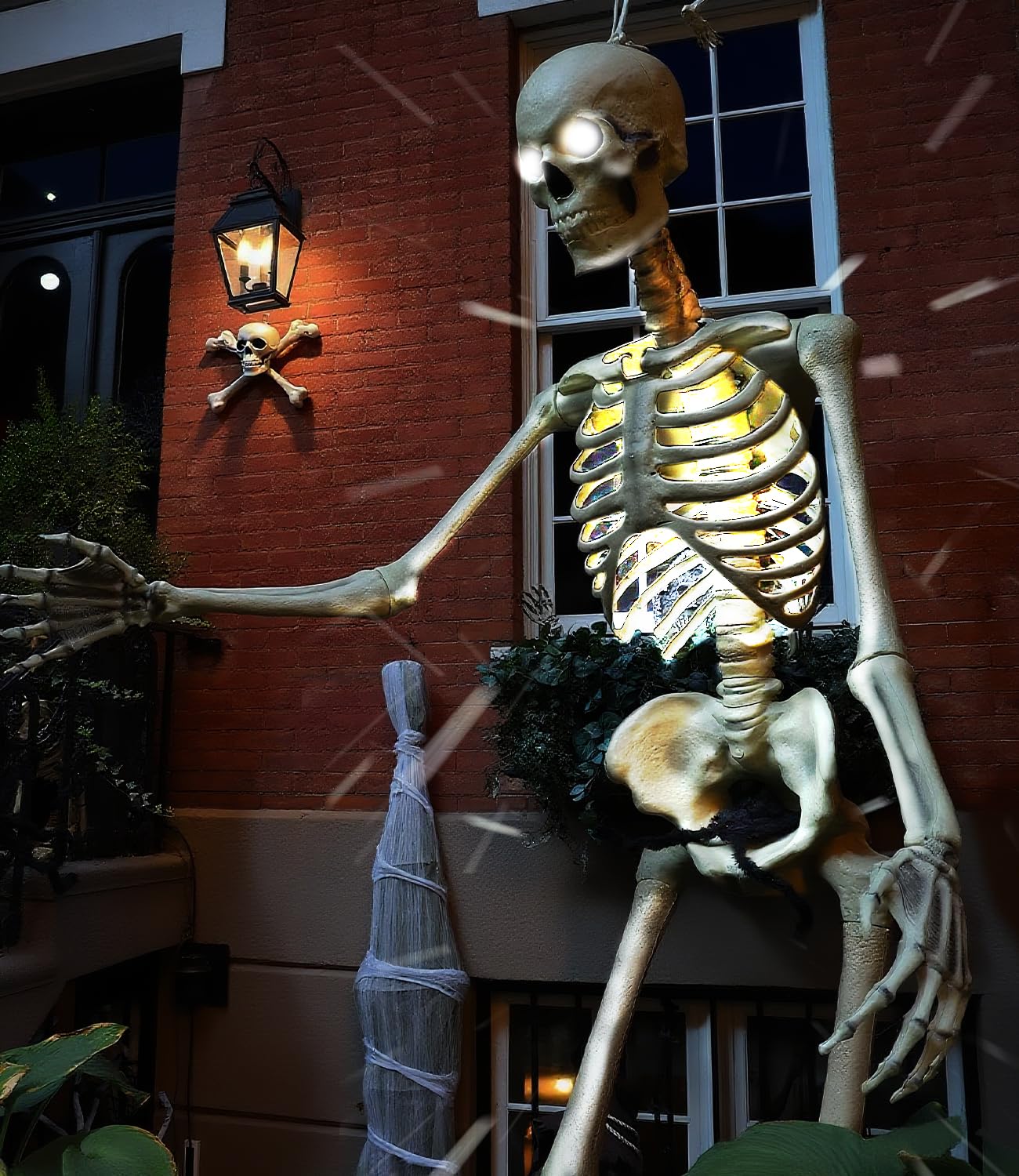 Makevivi Halloween Skeleton Light – 12ft Skeleton Chest Light Kit with App Control, Music-Sync, Timer & Remote, Outdoor Yard Decorations (Batteries Not Included)