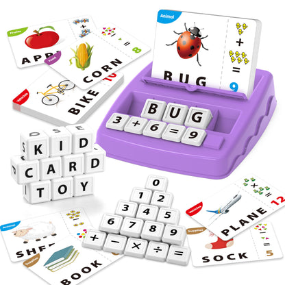Yolscue Montessori Matching Letter Games,Educational Toys for 3-8 Year Olds Boys Girls,Alphabet Learning Toys for Kids Ages 3-8 Years,Birthday Party Gifts for 3-8 Year Olds Boys Girls(Purple)