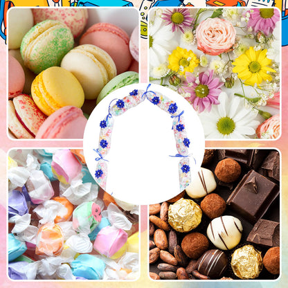 Whaline Graduation Candy Lei Making Kit, Blue DIY Graduation Wreath 26.2Ft Candy Lei Tubing Bags 50Pcs Flower Pieces 3 Roll Ribbons Congrats Grad Necklace for Grad Party Craft Favor