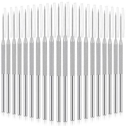 Lasnten 20 Pcs Clay Sculpting Tools Clay Needle Ceramic Needle Modeling Carving Stainless Steel Pottery Tools Polymer Detail Sculpture Supplies for Sculpting Carving DIY Craft Texture Art