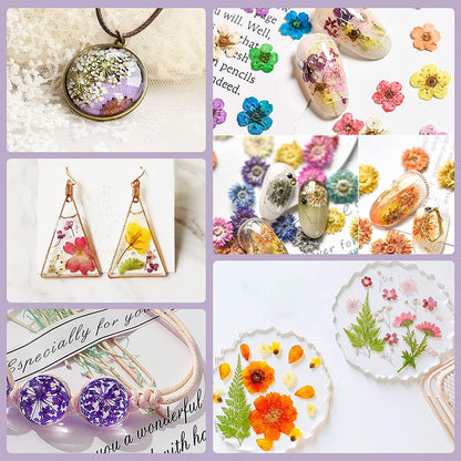 Dried Pressed Flowers, 170+ Pcs Mixed Dried Flowers for Resin, Bulk Natural Dry Floral Resin Fillers Decoration Accessories for DIY Crafts, Scrapbooking