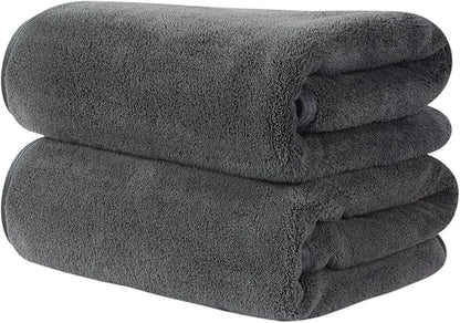 KinHwa Microfiber Hand Towels for Bathroom Soft and Absorbent Face Towels Grey