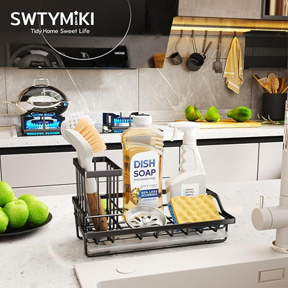 SWTYMIKI Large Sink Caddy Kitchen Sink Organizer