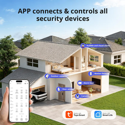 Alarm System for Home Security,20-Piece WiFi+4G Home Alarm DIY Kit,SOS Button,Window Alarms,Remotes,Motion Detectors,Phone App Control,Work with Alexa/Google,NO Monthly Fee for Apartment,Kids Safety