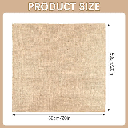 12 Pcs 20 x 20'' Burlap Squares Multipurpose Natural Burlap Fabric - for Decorations, Crafts, Home, Weddings, Table Linens, Landscaping, Plants & Tree Covering