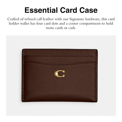 Coach, Womens, Essential Card Case, Maple, One Size