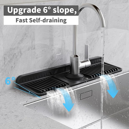 WAFT YEARN 17X5 Inch Silicone Durable Faucet Mat Kitchen Sink Splash Guard