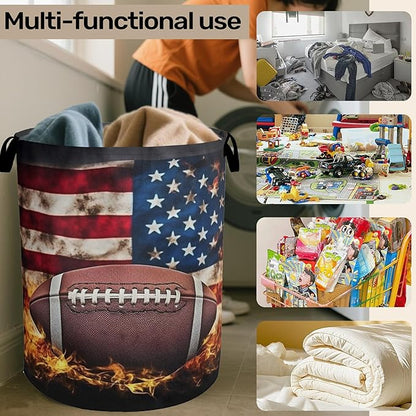 Football Large Clothes Hamper Bag
