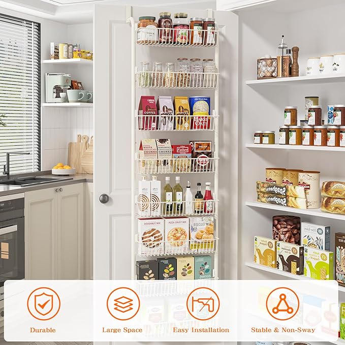 MIAOLI Over the Door Pantry Organizers and Storage, 8-Tier Spice Rack, Home &