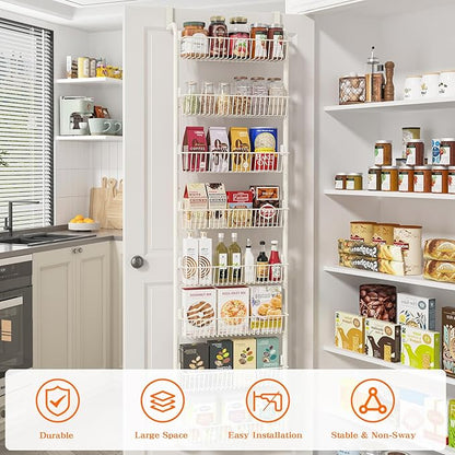 MIAOLI Over the Door Pantry Organizers and Storage, 8-Tier Spice Rack, Home &