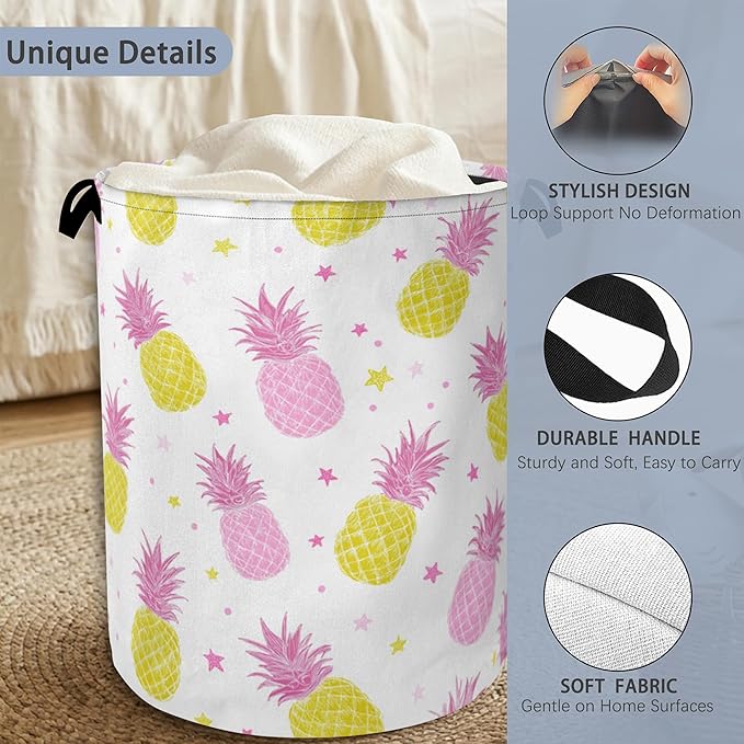 Pineapple Tropical Laundry Hamper, Dirty Clothes Laundry Basket