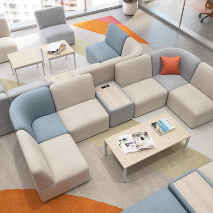 Bush Business Furniture Modular Corner Lounge Chair, Guest Seating for Lobby or Reception Area, Assemble Collection, Oat Fabric