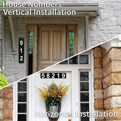 Metal Mailbox Numbers, Address Plaque, Waterproof, Horizontal & Vertical Mounted Address Sign for House Home Office Street Yard Mailbox