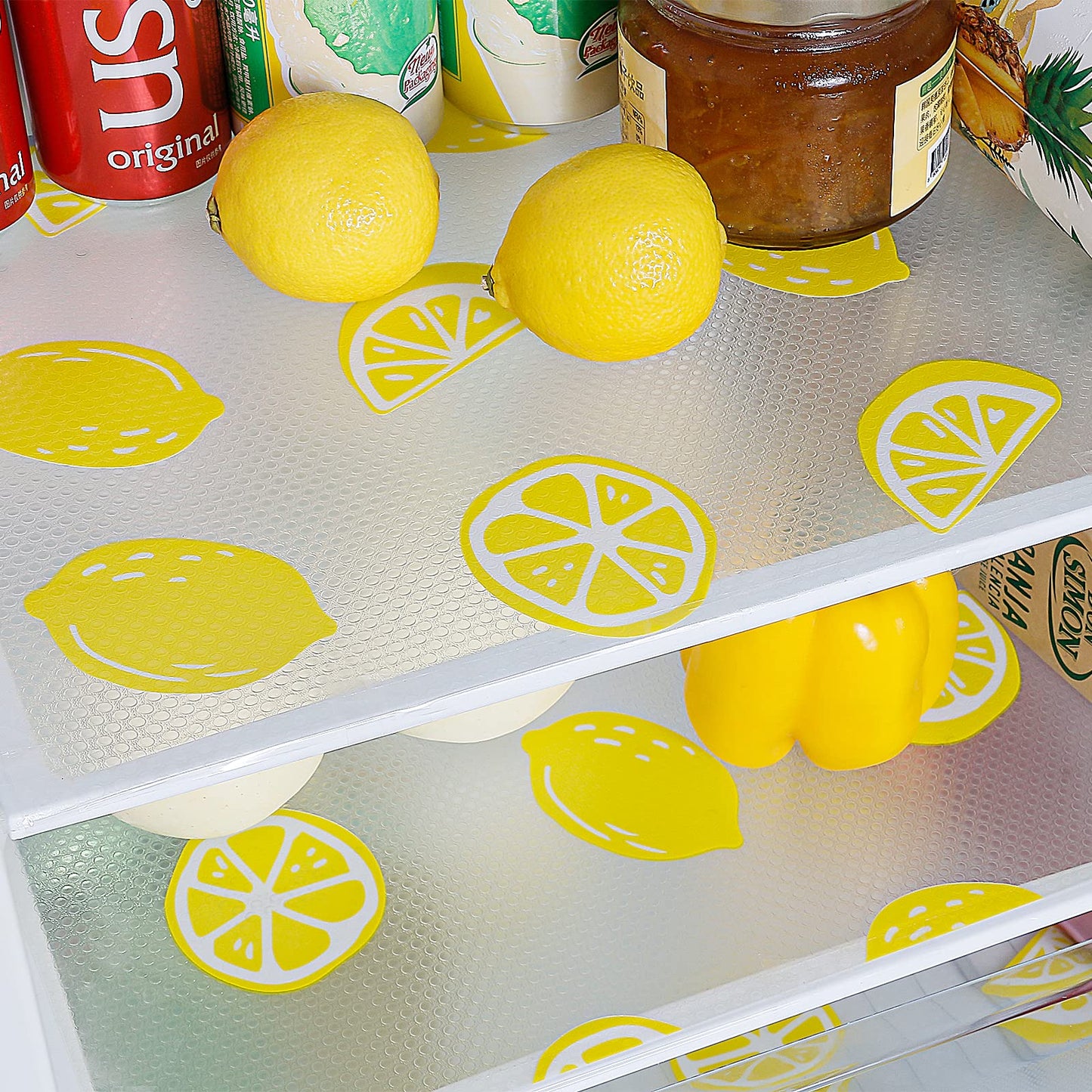 Cooyes Refrigerator Liners Waterproof Oil-Proof Fridge Mats Easy to Cut Non-Adhesive Kitchen Shelf Liner for Shelves Cabinet Drawer BPA-Free (17.7" x 78.7")