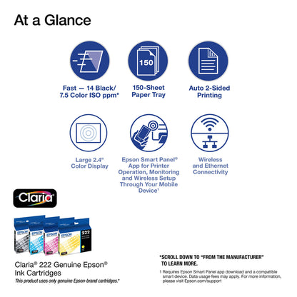 Epson Expression Home XP-5200 Wireless Color All-in-One Printer with Scan Copy, Automatic 2-Sided Printing, Borderless Photos, 150-Sheet Paper Tray and 2.4" Colorfull Display - Black