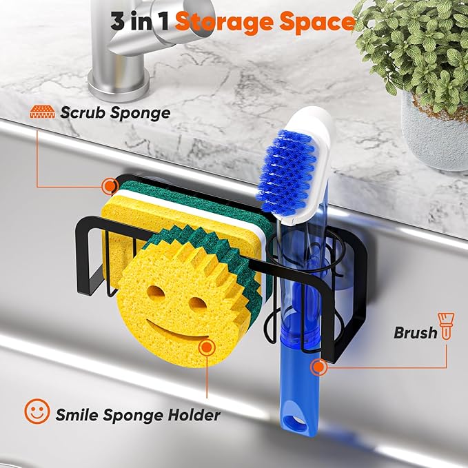 Sponge Holder for Kitchen Sink, Sink Caddy Organizer