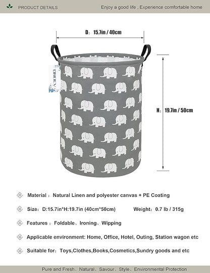 Round waterproof laundry basket, foldable storage basket, laundry Hampers